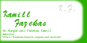 kamill fazekas business card